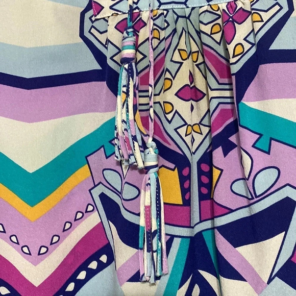 Annie Griffin Multicolor Silk Blouse Size M - Picture 3 of 8